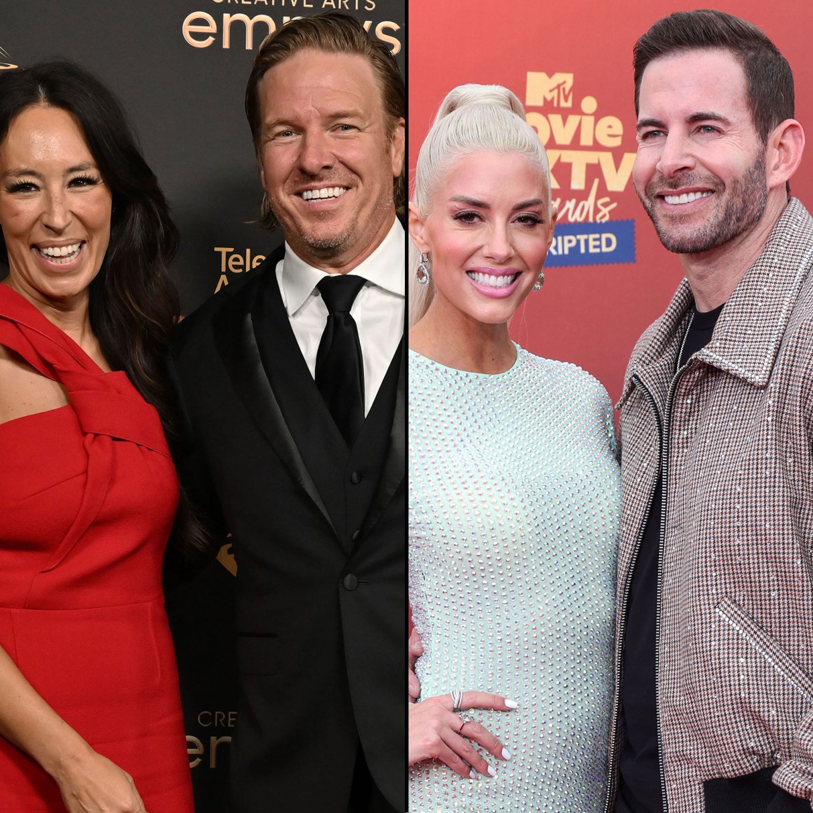 Celebrity Couples With Home Renovation Shows Together: Chip and Joanna Gaines, Tarek El Moussa and Heather Rae Young, More red dress