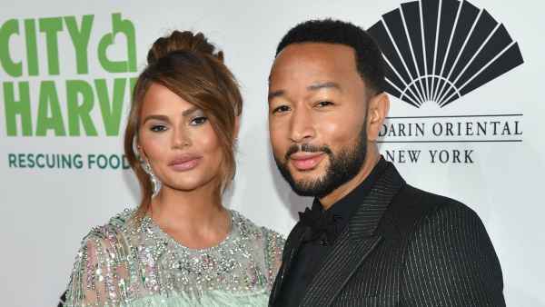 Chrissy Teigen and John Legend's Epic Romance: A Complete Timeline mint green dress