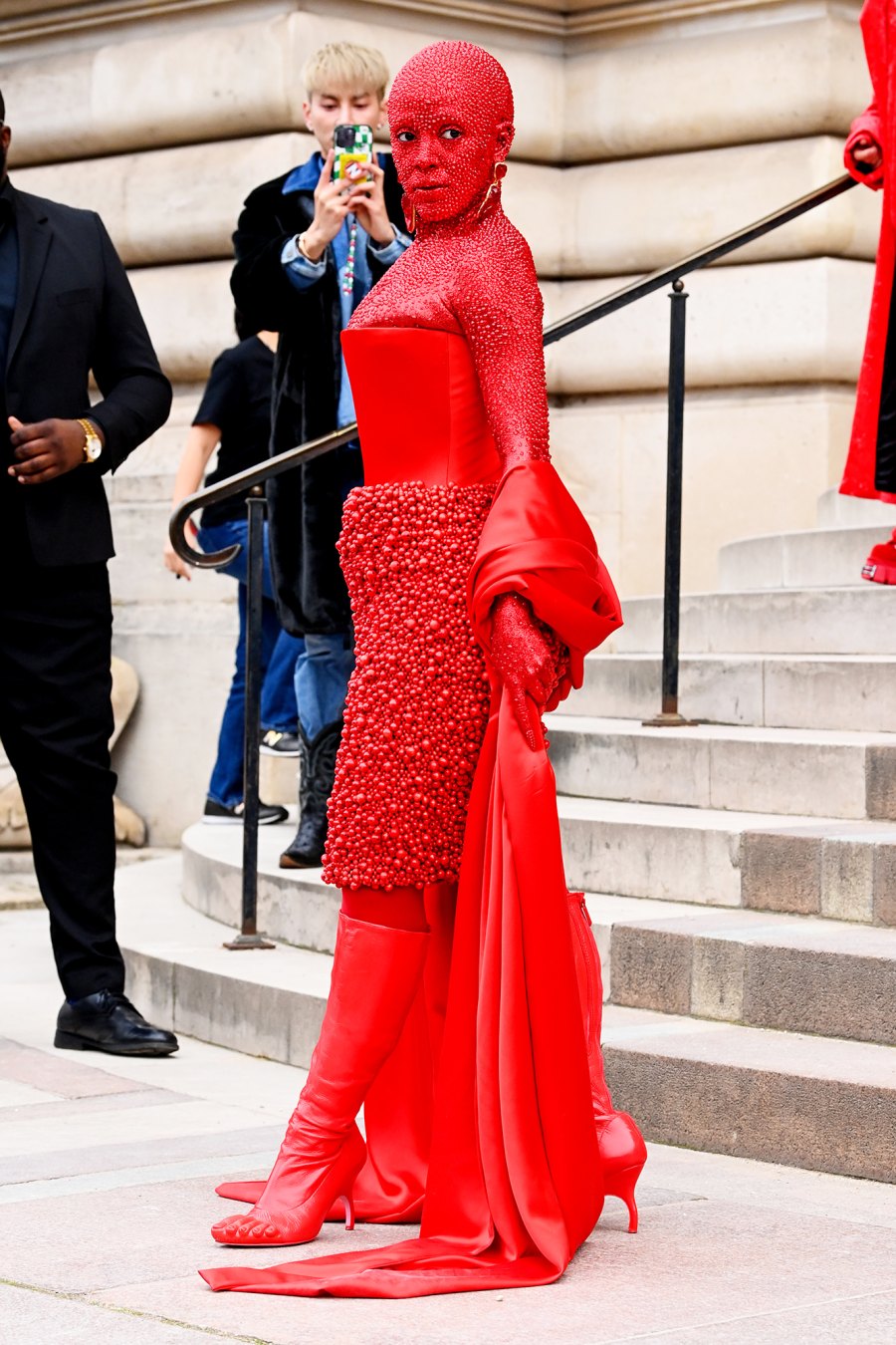 Doja Cat Goes Red for Haute Couture Fashion Week Show