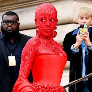 Doja Cat Goes Red for Haute Couture Fashion Week Show