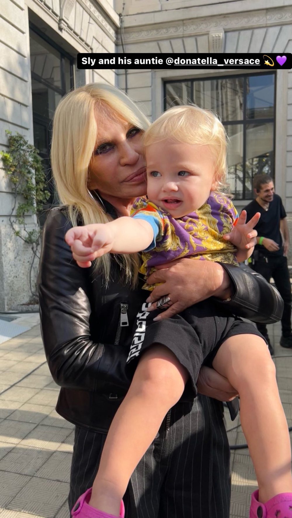 Emily Ratajkowski Brings Son Sylvester to Versace Shoot