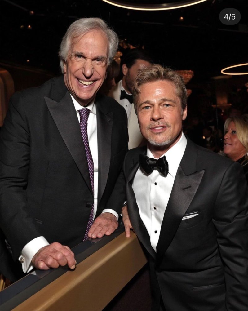 Everybody Loves Brad Pitt Selfie With Henry Winkler Golden Globe Awards 2023 What You Didn't See