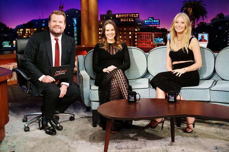 Hilary Swank Shows Off Baby Bump The Late Late Show With James Corden Gwyneth Paltrow