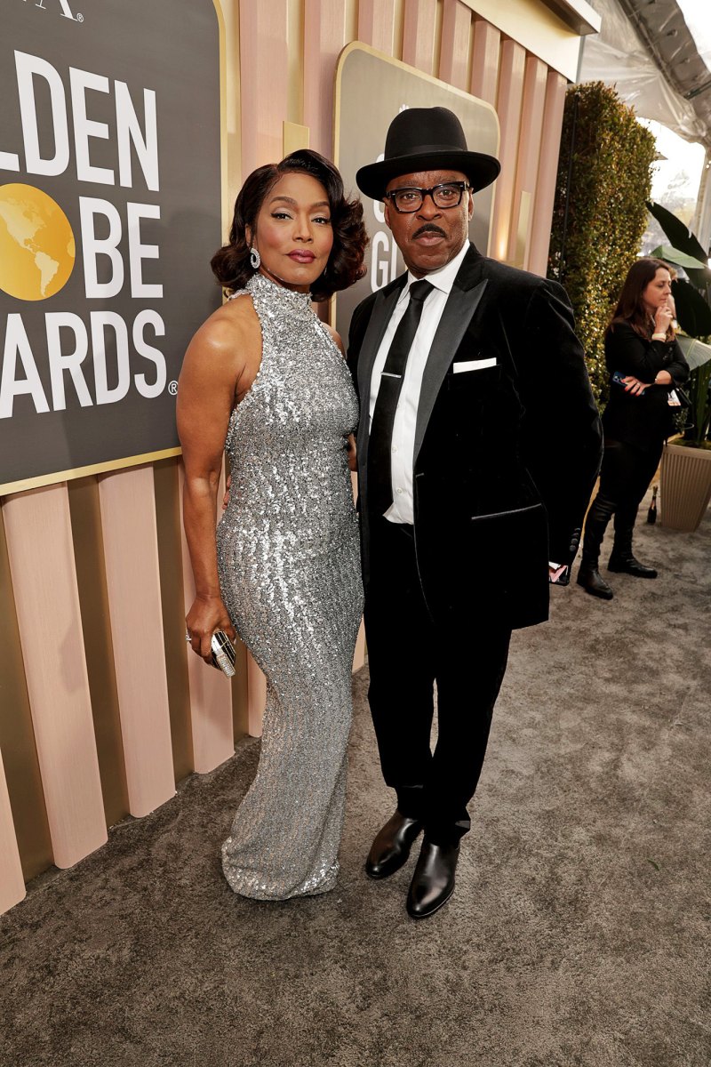 پرطرفدارترین زوج های گلدن گلوب 2023 - 970 هشتادمین جوایز گلدن گلوب NBC - فرش قرمز آنجلا باست و کورتنی بی ونس