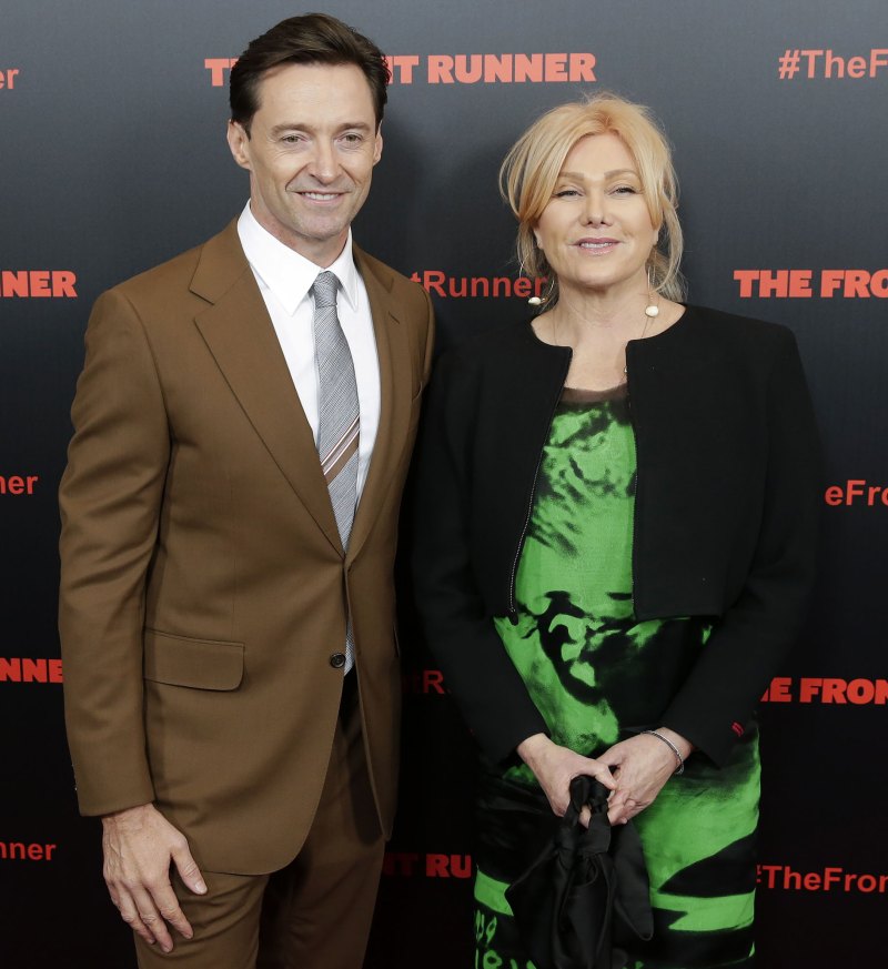 Hugh Jackman and Deborra-Lee Furness' Relationship Timeline: From Costars to Parents and Beyond black and green dress