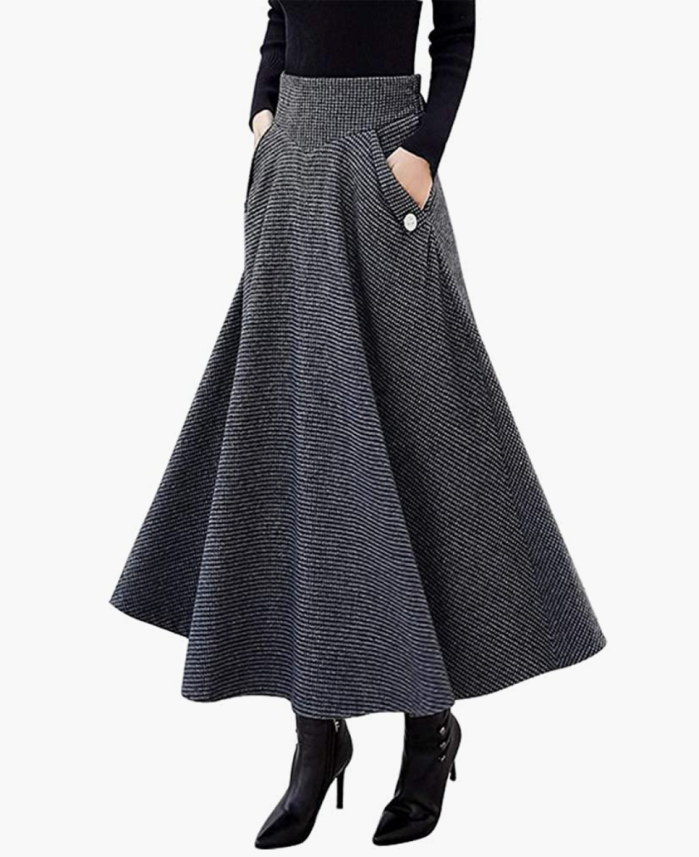 IDEALSANXUN Women’s High Waist A-line Maxi Skirt