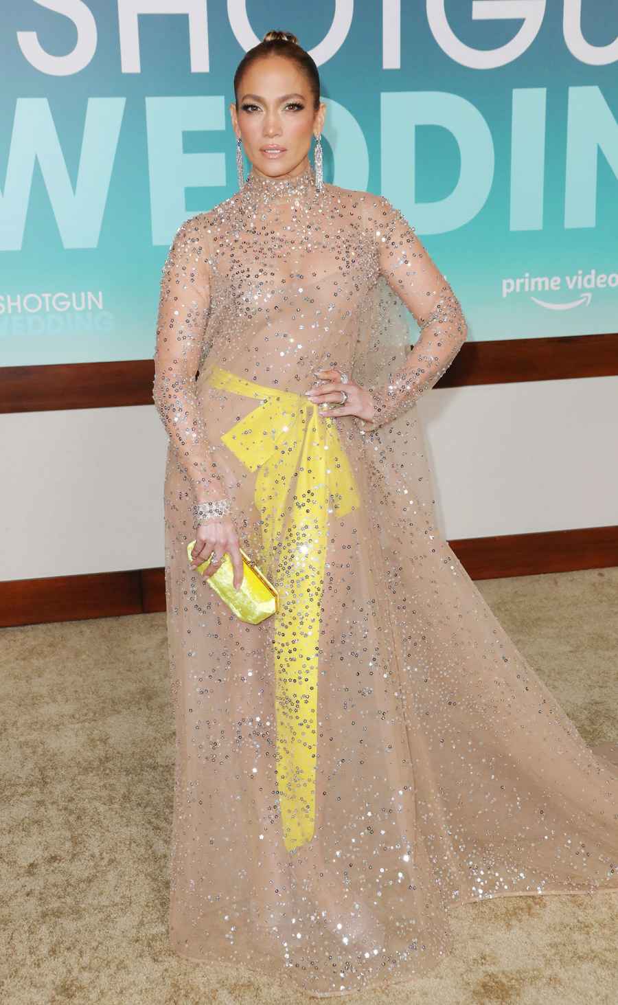Jennifer Lopez Shotgun Wedding Premiere Valentino Sheer Dress 2