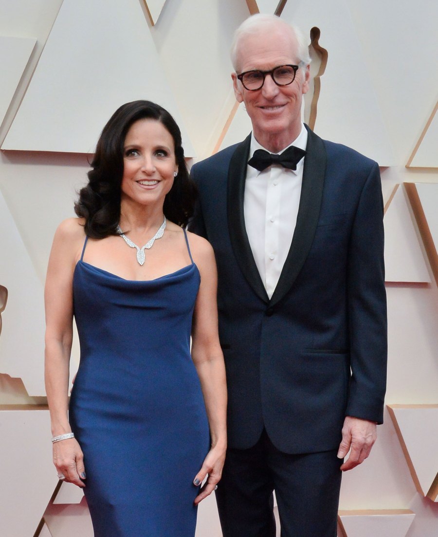 Julia Louis-Dreyfus and Husband Brad Hall: A Timeline of Their Relationship midnight blue gown