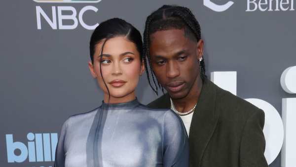 Kylie Jenner and Travis Scott's Pals Expect Them to Get Back Together Despite Split: They 'Have the Same Issues' grey blue gown