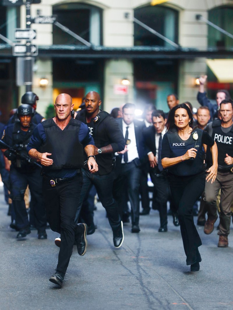 Law & Order SVU’s Olivia Benson and Elliot Stabler’s Relationship Timeline - 504 'Law and Order: Special Victims Unit' on set filming, New York, USA - 18 Aug 2022