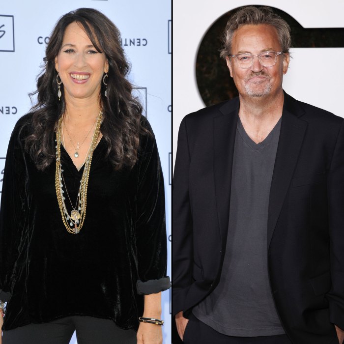 Maggie Wheeler Calls ‘Friends’ Costar Matthew Perry ‘Brave and Extraordinary’ for Detailing His Addiction Struggles in Book gold necklace