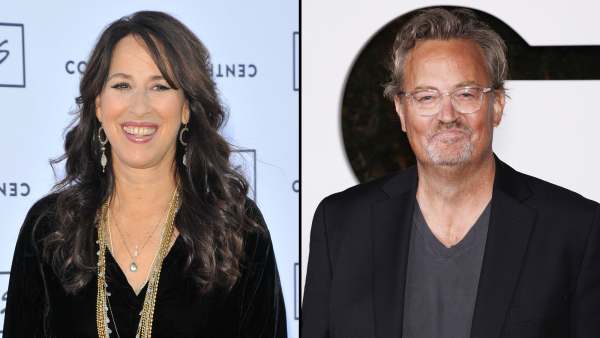 Maggie Wheeler Calls ‘Friends’ Costar Matthew Perry ‘Brave and Extraordinary’ for Detailing His Addiction Struggles in Book gold necklace