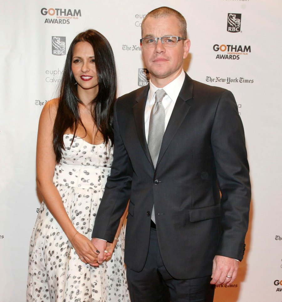 Matt Damon and Luciana Barroso's Relationship Timeline white dress