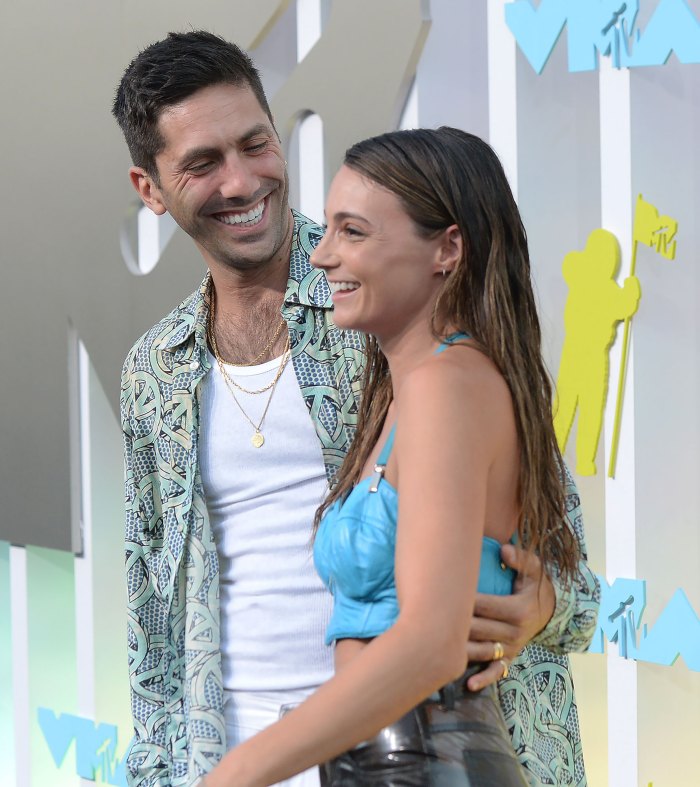 Nev Schulman’s Wife Laura Perlongo Reveals She Suffered a Miscarriage: 'It's All So Intense and Real or Maybe It's Delicate and Fleeting' powder blue bandeau
