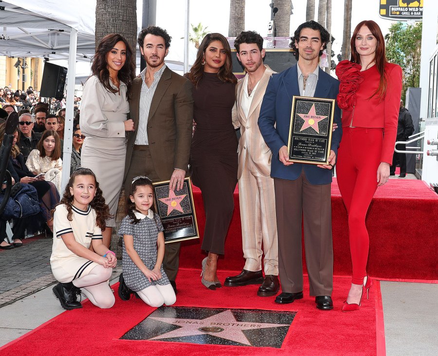 Jonas Brothers and family at the Hollywood Walk of Fame
