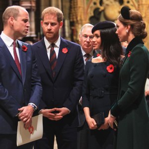 Prince Harry gestures in the gardens of Buckingham Palace in London kate green coat