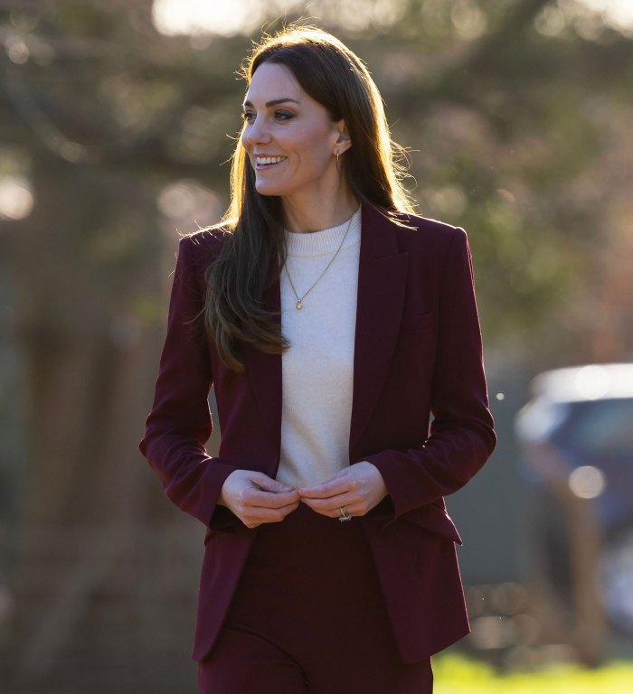 Princess Kate Describes Her Tricks to 'Squeeze In' Exercise While Raising 3 Kids: 'Whenever I Can' maroon suit