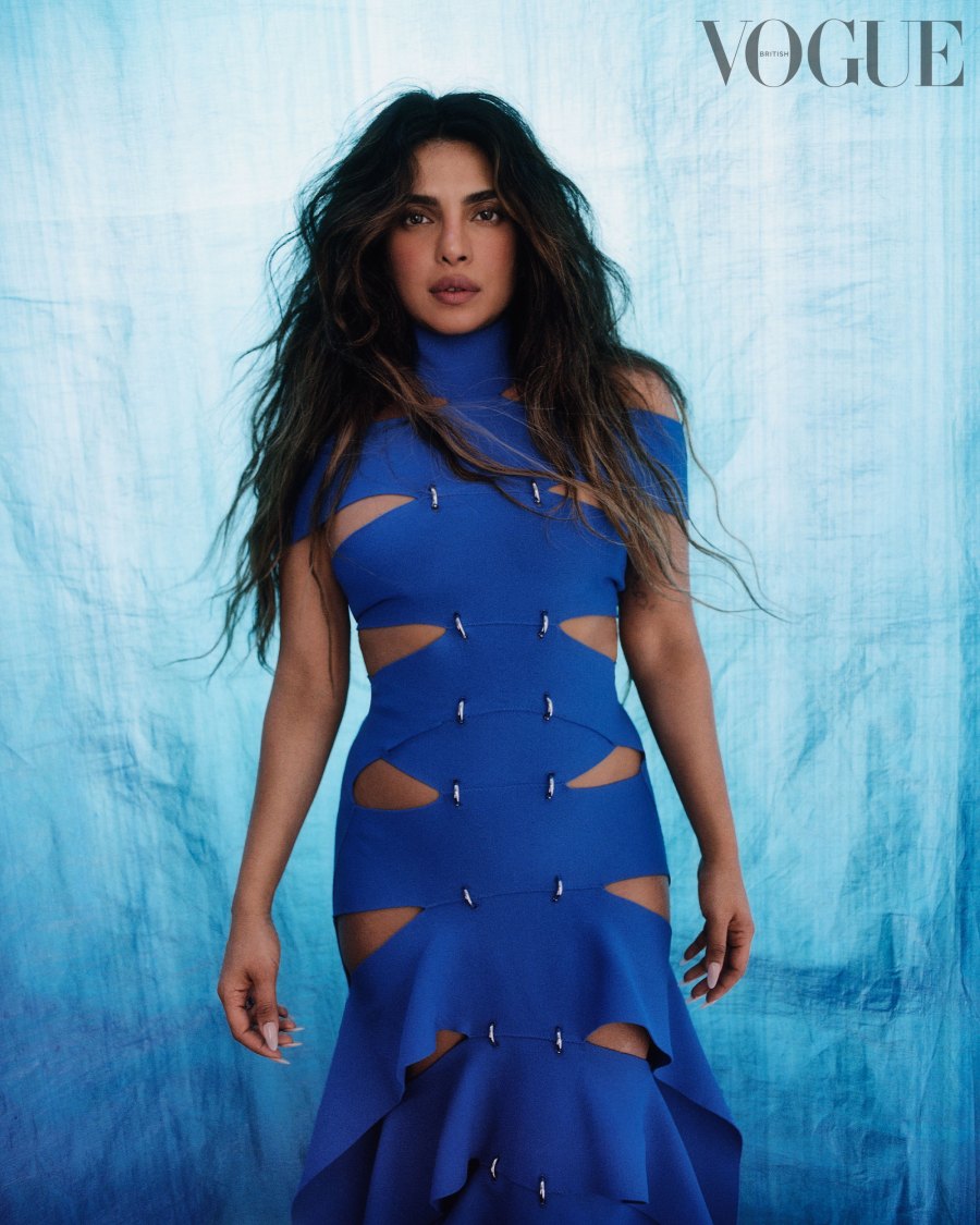 Priyanka Chopra Offers Rare Glimpse at Life as a Mother, Gushes Over Her Marriage to Nick Jonas blue dress