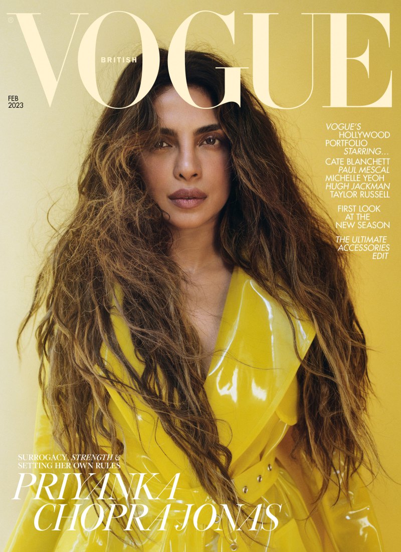 Priyanka Chopra Offers Rare Glimpse at Life as a Mother, Gushes Over Her Marriage to Nick Jonas yellow vogue cover