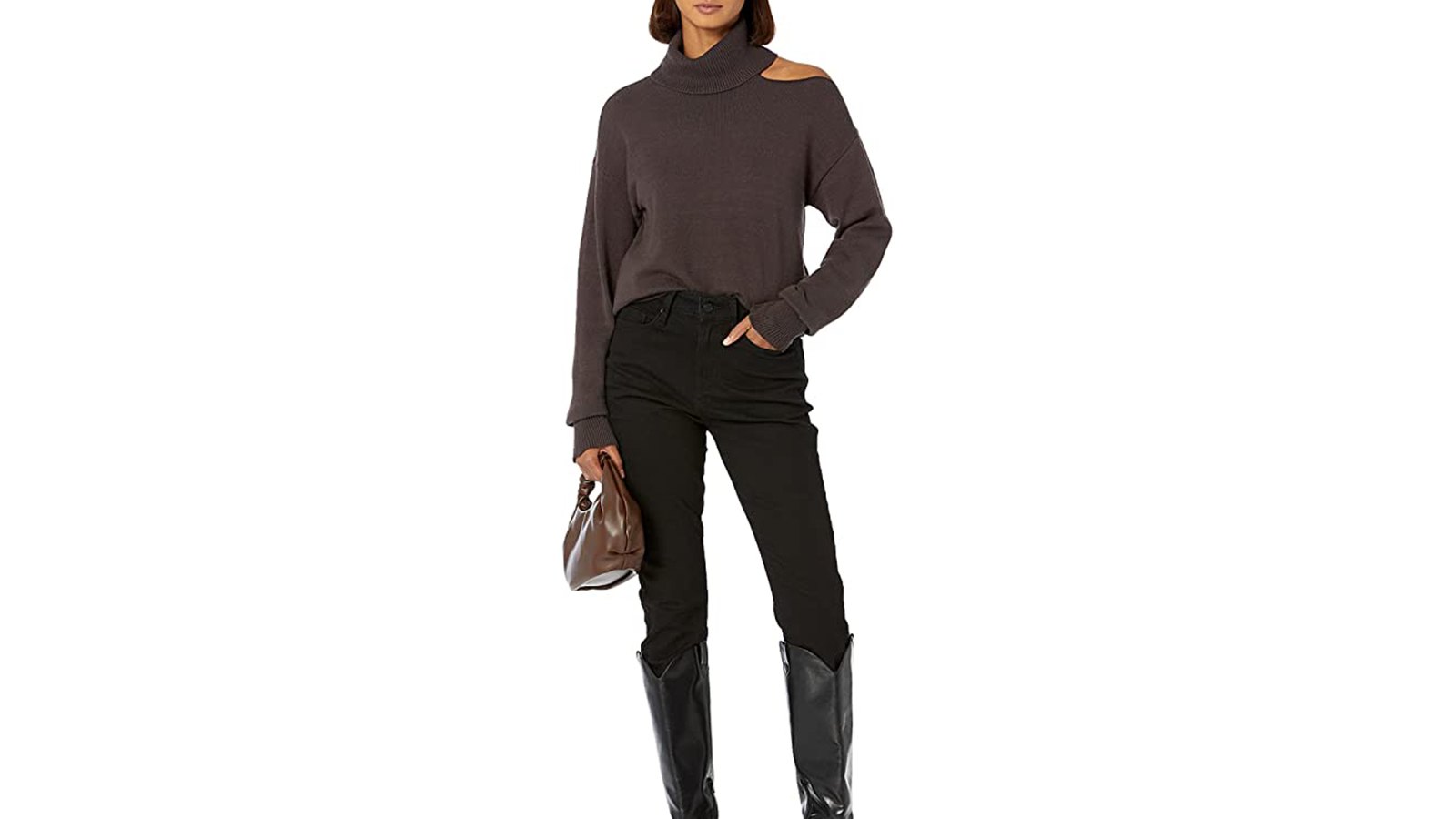 The-Drop-Women's-Josephine-Long-Sleeve-Cutout-Turtleneck-Sweater