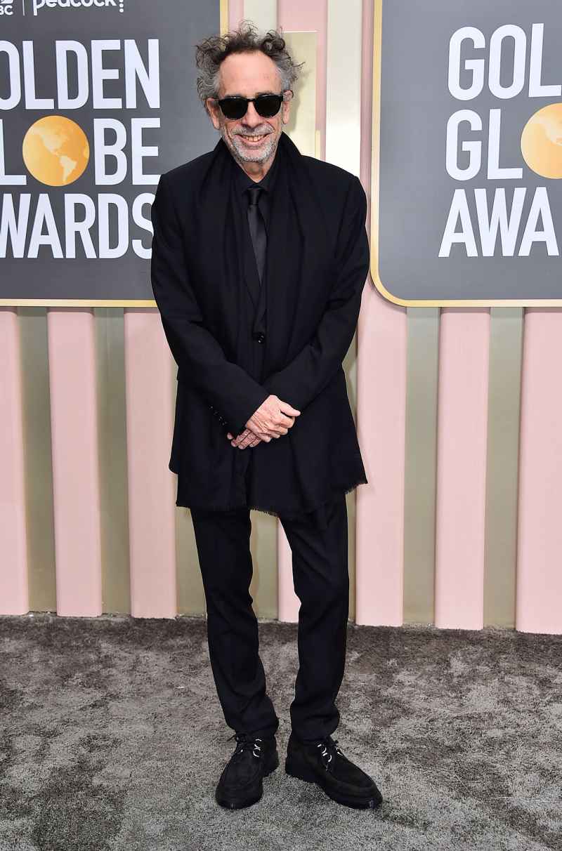 Tim Burton Wednesday Stars Celebrate the 2023 Golden Globes on the Red Carpet 01