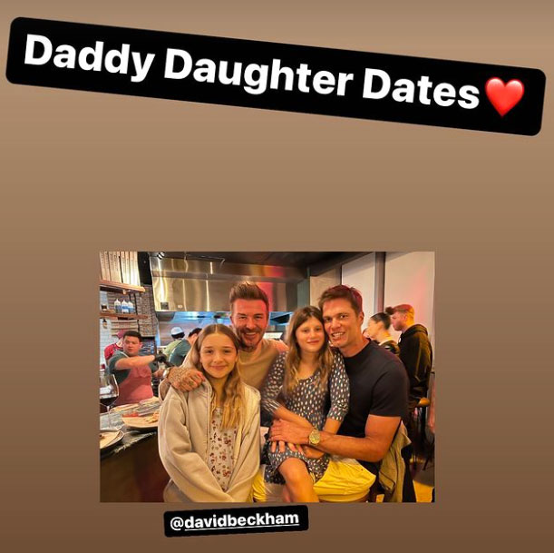 Tom Brady and David Beckham Go on a 'Daddy/Daughter' Date With Their Respective Daughters Vivian, 9, and Harper, 11: Photo pizza