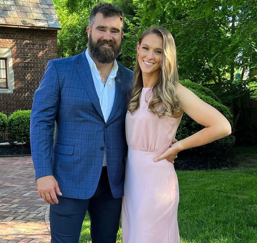 Travis Kelce and Jason Kelce's Family Guide: NFL Stars Will Make History as First Brothers to Face Off in Super Bowl pink dress