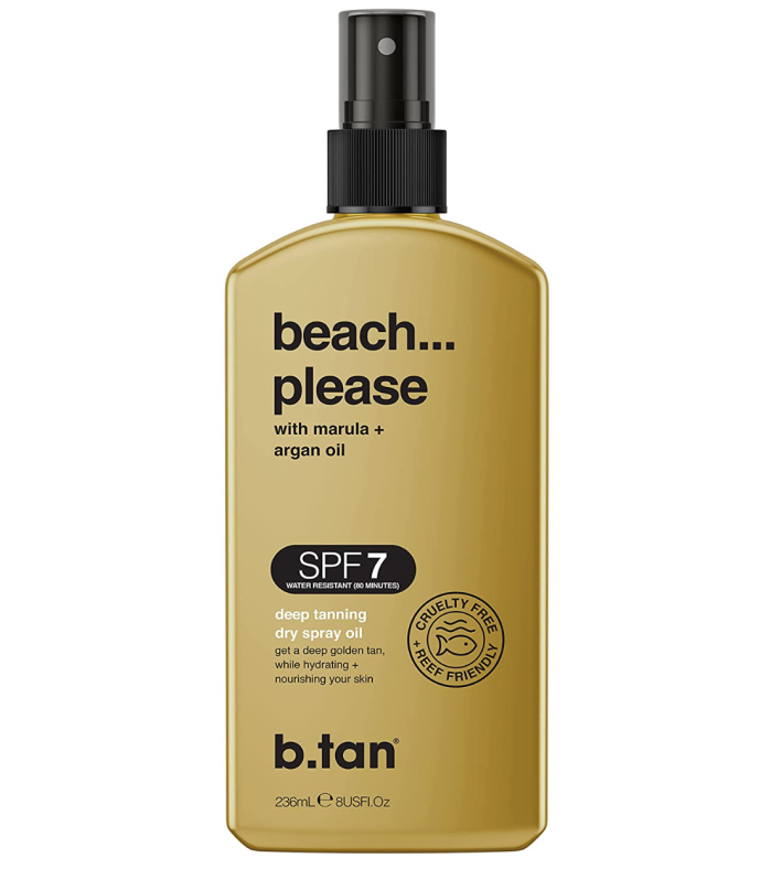 b.tan Beach... Please SPF 7 Deep Tanning Dry Spray