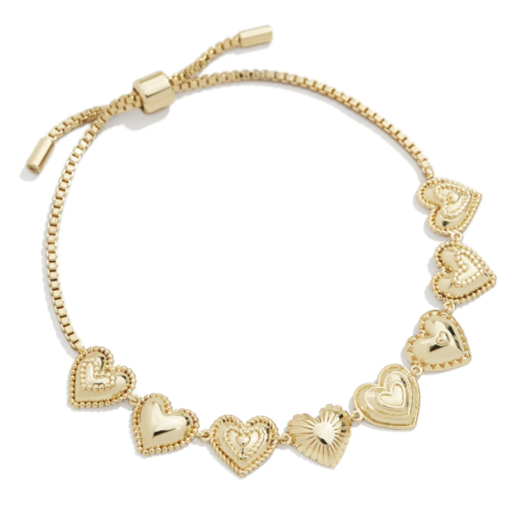 gold hearts charm bracelet