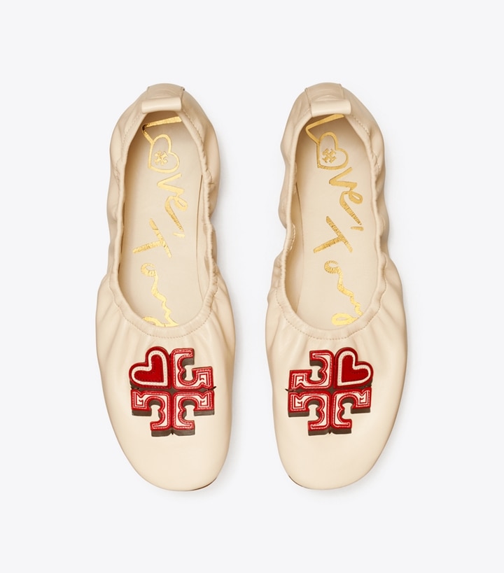 heart ballet flats