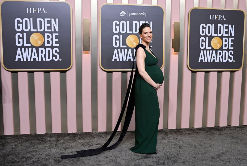 Golden Globes 2023- Hilary Swank Attends While Pregnant With Twins SD - 962 80th Annual Golden Globe Awards, Arrivals, Beverly Hilton, Los Angeles, USA - 10 Jan 2023