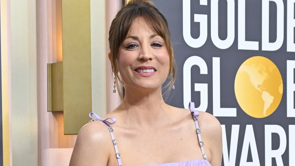 Pregnant Kaley Cuoco Debuts Brunette Hair Transformation at the Golden Globes 80th Annual Golden Globe Awards, Roaming Arrivals, Beverly Hilton, Los Angeles, USA - 10 Jan 2023