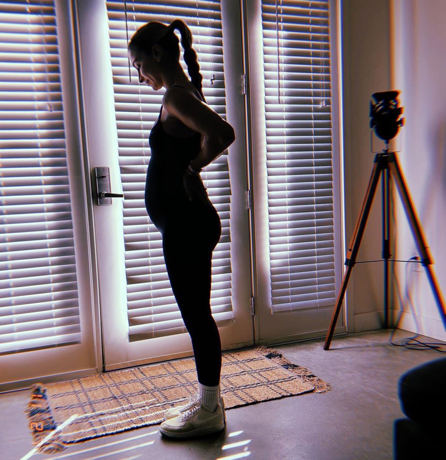 ‘Dancing With the Stars’ Pro Daniella Karagach’s Baby Bump Before Welcoming 1st Child: See Her Pregnancy Photos workout outfit