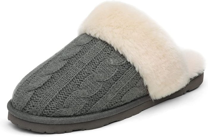 cable-knit slippers