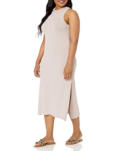 The Drop Women's Gabriela Halter Neck A-Line Side Slit Maxi Dress, Silver Cloud, S