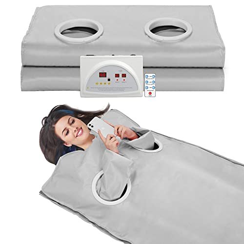 RELOIVE Uzak Kızılötesi Sauna Battaniye Isıtma Detoks Kollu ve Ev Güzellik Salonu için Uzaktan Kumanda Gümüş