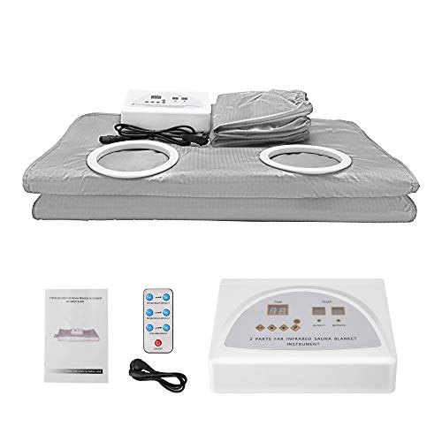 INLOVARTS Uzak Kızılötesi (Köknar) Ox-Ford Sauna Battaniyesinin Yükseltilmiş Versiyonu, Gerilebilir, Kollu Tasarım, Fitness için Kullanılan Dijital Termal Sauna Battaniyesi (Gümüş, 2 Kollu)