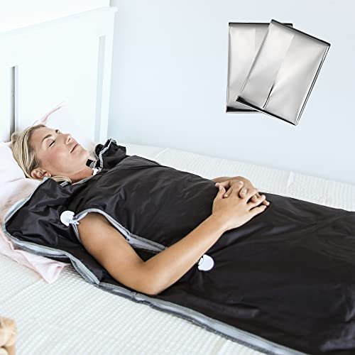 Detoks için LifePro Sauna Battaniyesi - Ev Detoksu için Taşınabilir Uzak Kızılötesi Sauna Vücudunuzu ve Zihninizi Sakinleştirin Normal Siyah