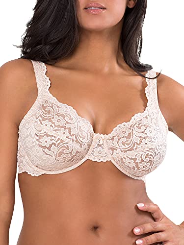 Smart & Sexy Women's Plus Size Signature Lace Unlined Underwire Bra with Added Support, in The Buff, 34D