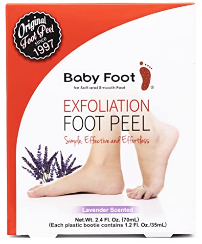 Foot Peel Mask - Baby Foot Original Exfoliant Foot Peel - Répare les pieds rugueux secs et fissurés et élimine les peaux mortes, répare les talons et profite des pieds doux et lisses de bébé 2,4 Fl.  Oz.  Paire parfumée à la lavande