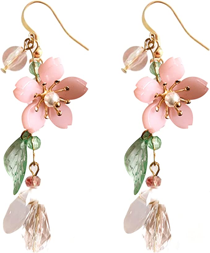 dangly floral earrings