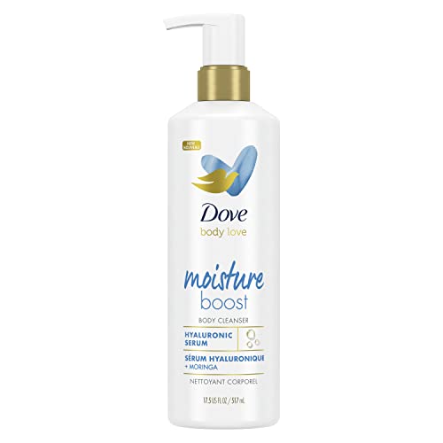 Dove Body Love Body Cleanser Moisture Boost For Dry Skin Body Wash with Hyaluronic Acid and Moringa Oil 17.5 fl oz