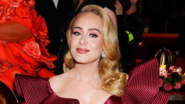 Adele Stuns in Ruby Gown Grammys 2023