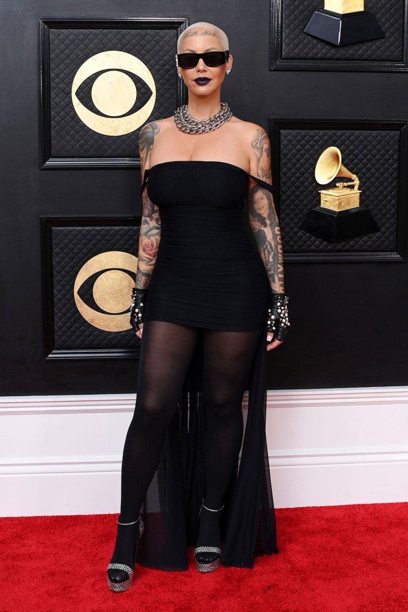 Amber Rose Red Carpet Arrive Arrival Grammys 2023