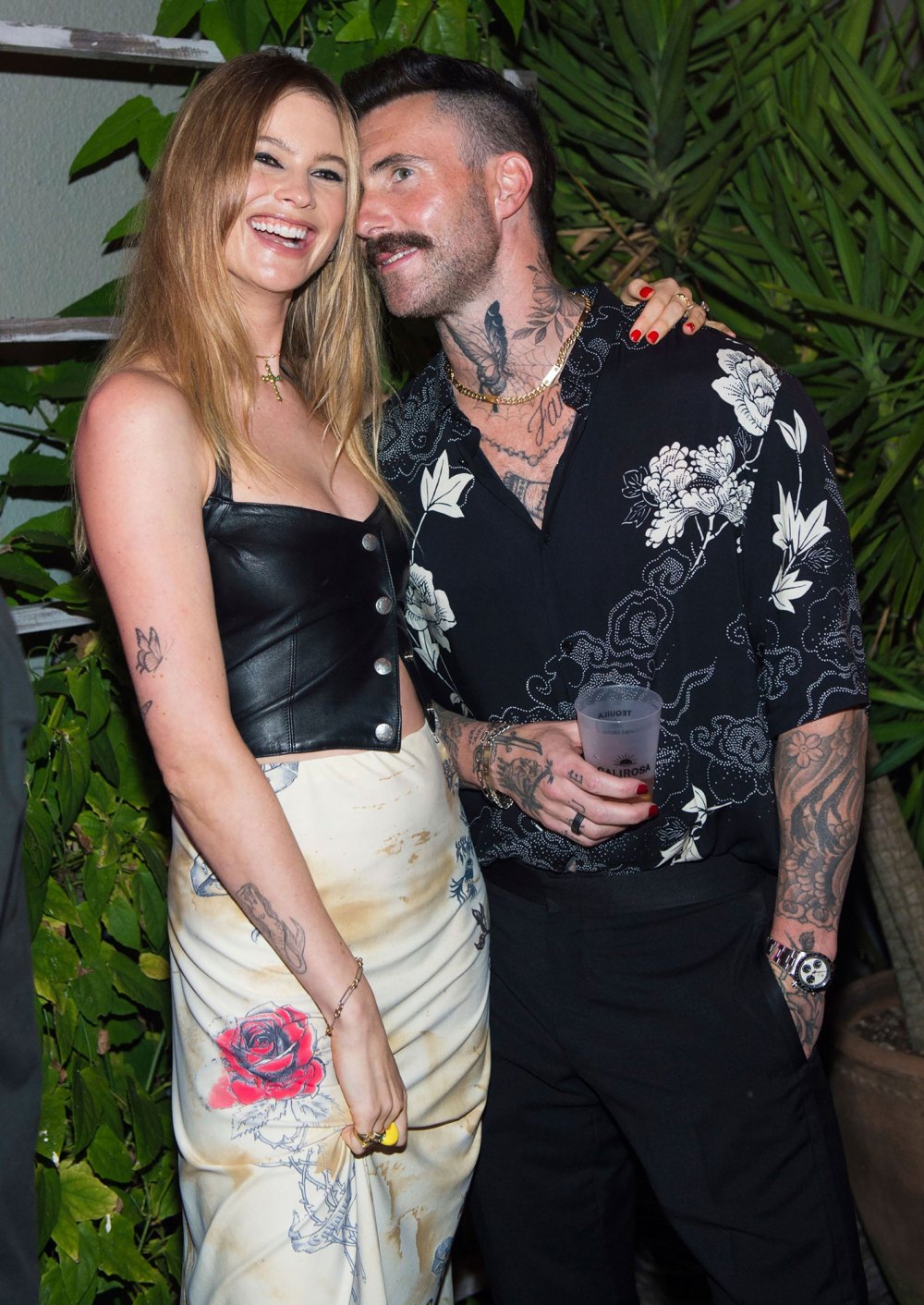 Behati Prinsloo Looks Unreal on Night Out After Welcoming Baby No. 3 With Husband Adam Levine: See Photo pleather crop top