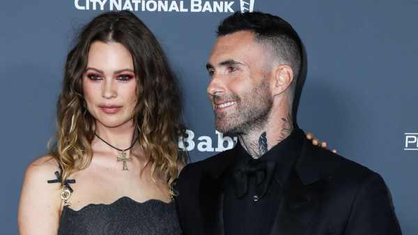 Behati Prinsloo Shows Support for Husband Adam Levine After Cheating Scandal: Details grey dress