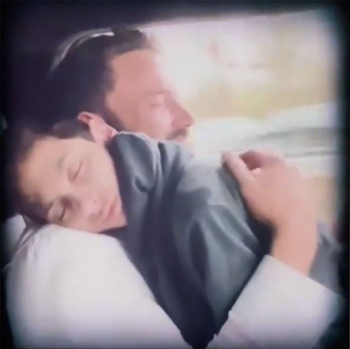 Ben Affleck Makes Sweet Cameo in Jennifer Lopez's Birthday Tribute to Twins Max and Emme hug