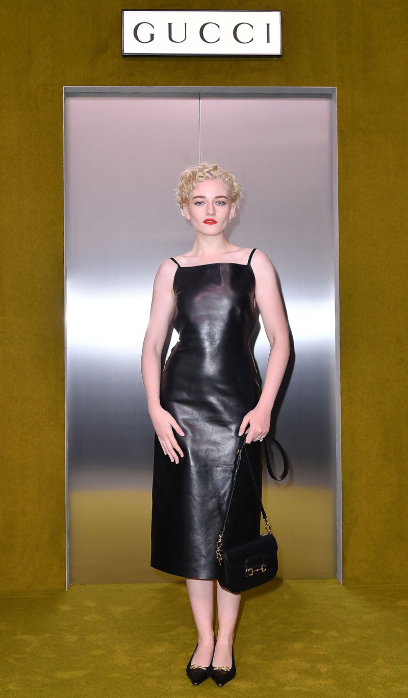 Celebs at Milan Fashion Week leather dress
