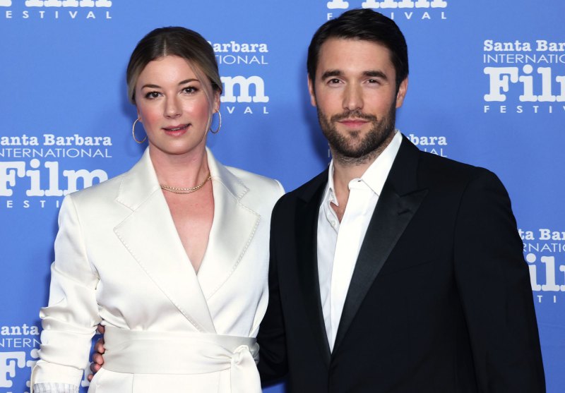 Emily VanCamp and Josh Bowman Relationship Timeline white suit