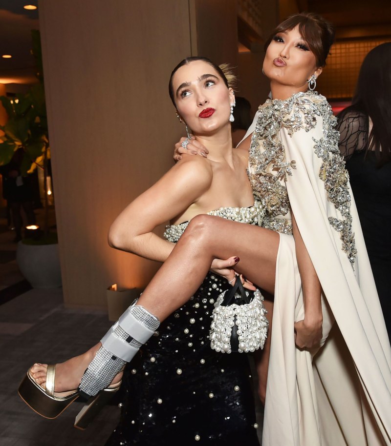 Emily in Paris' Ashley Park Rocks Huge Heels on 2023 SAG Awards Red Carpet Despite Ankle Brace Haley Lu